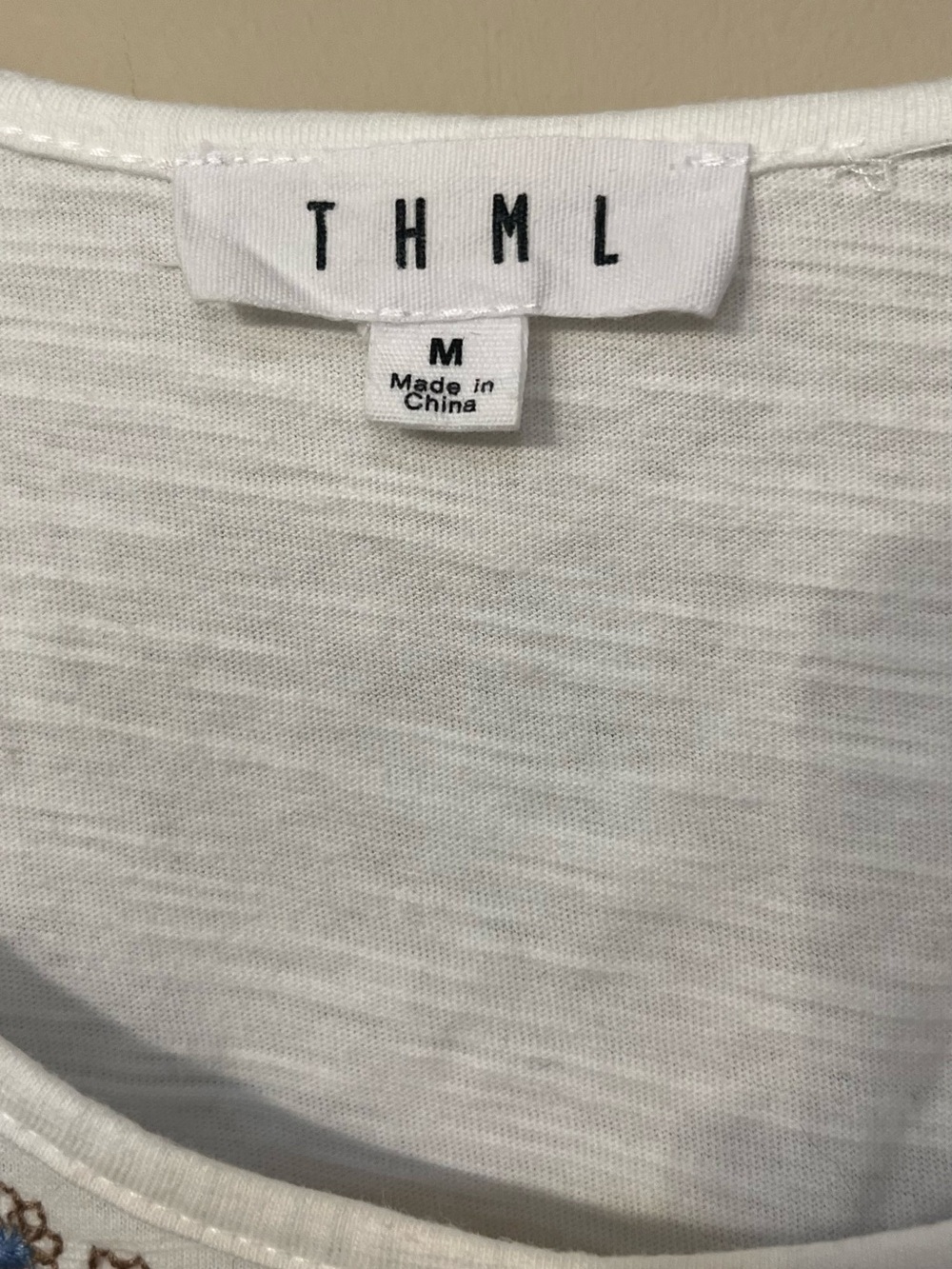 THML boho embroidered cotton tank top beachy coastal Medium - Picture 4 of 5